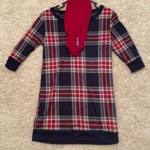 Size small dress comes with red scarf
